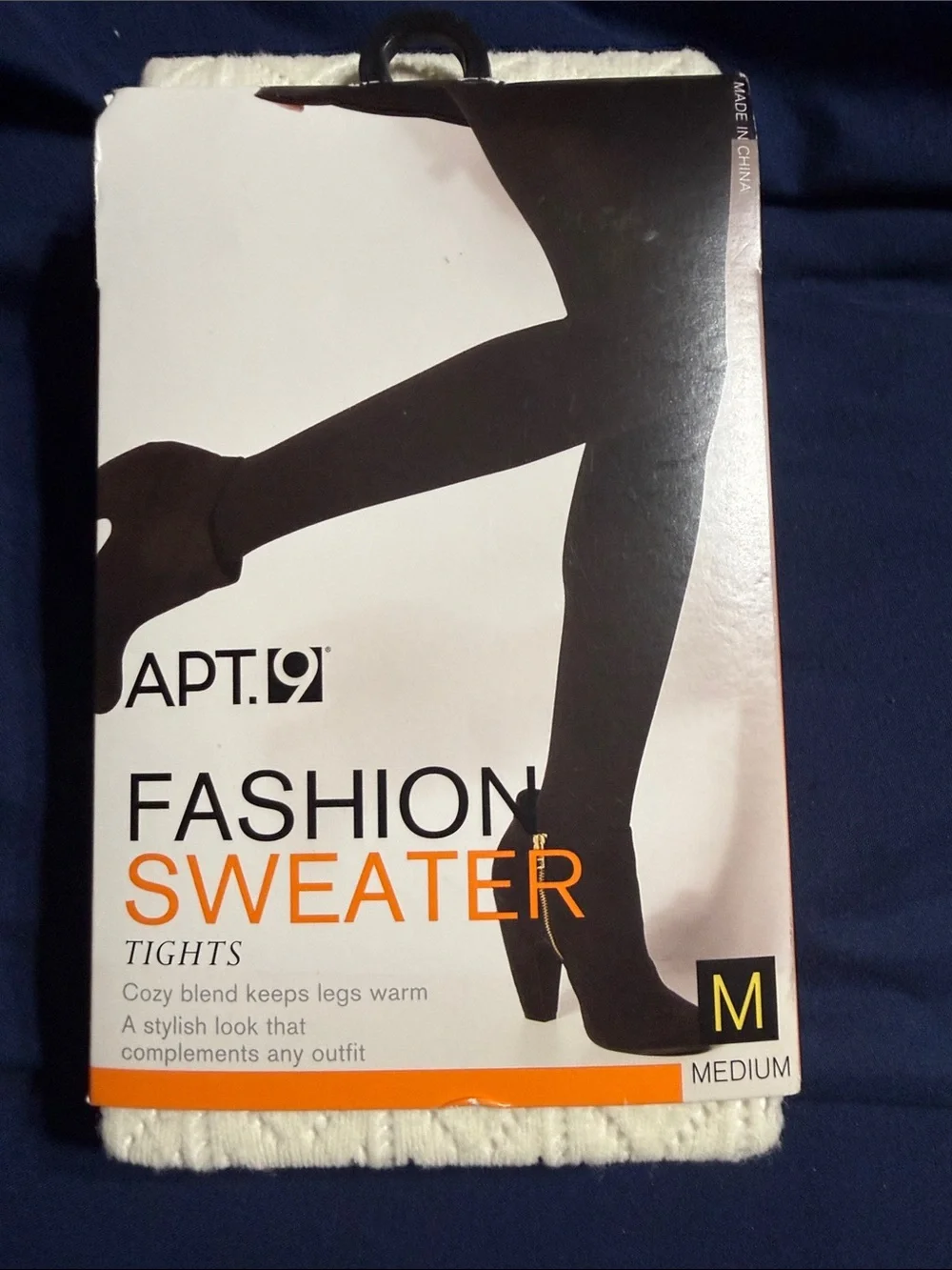 APT. 9 Cream Fashion Sweater Tights - Cozy Knit